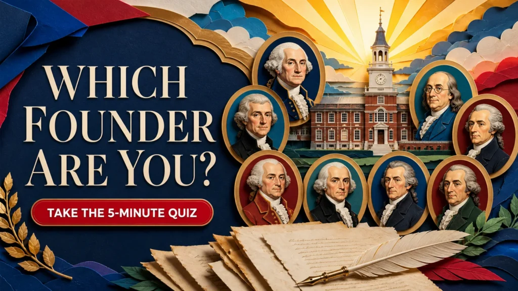 Which Founder Are You? Take the colorful 4Liberty five-minute Founder Quiz.