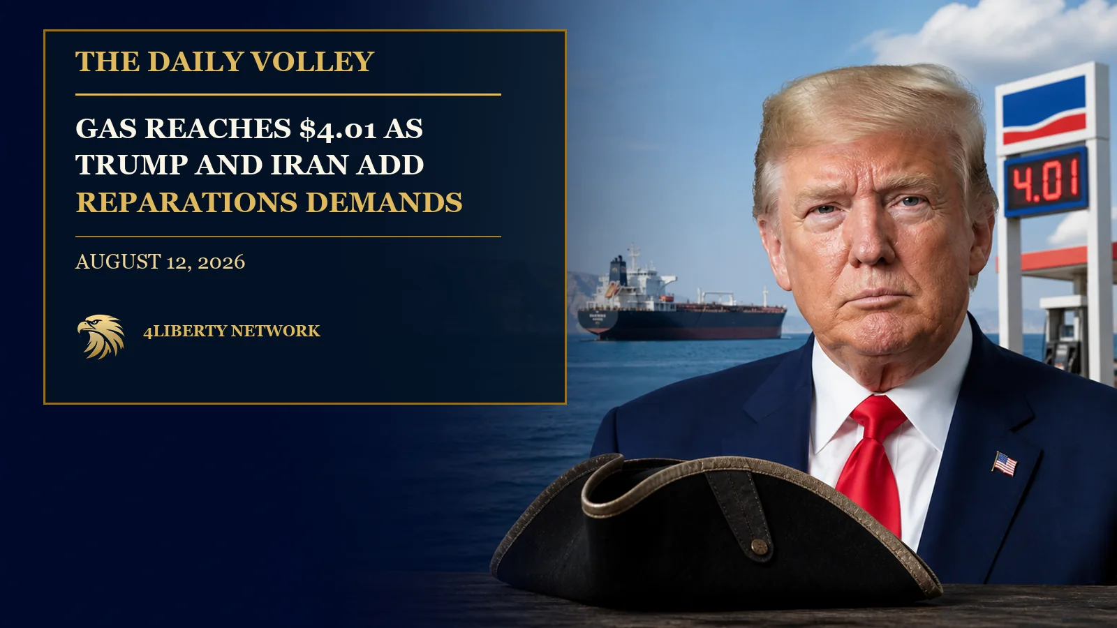 The Daily Volley: Gas Reaches $4.01 as Trump and Iran Add Reparations Demands | August 12, 2026