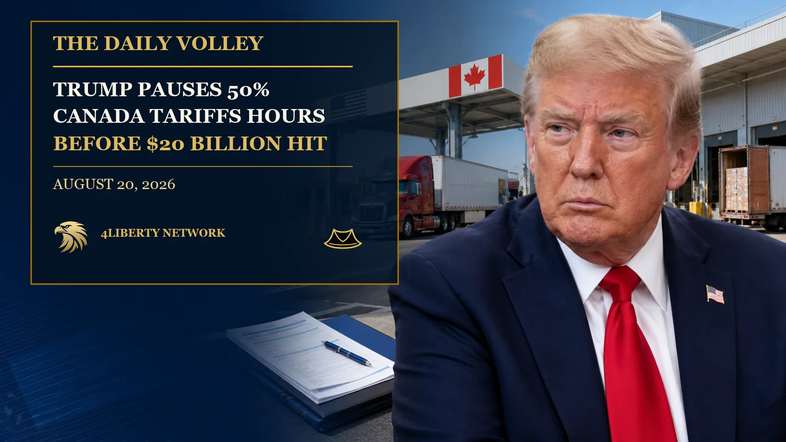 Trump Pauses 50% Canada Tariffs Hours Before $20 Billion Hit | August 20, 2026